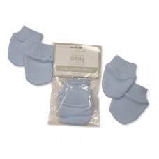 BW-0503-0507: Baby 2 Pack Scratch Mittens - Sky (Newborn)